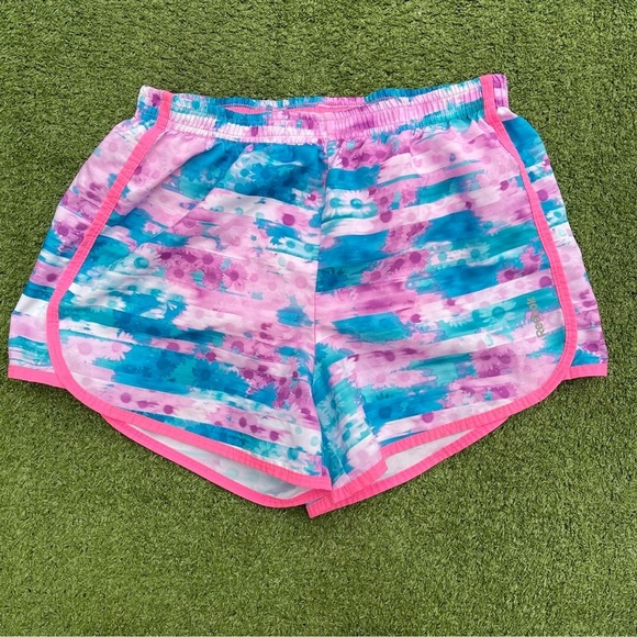 Girls Reebok floral Shorts shirts sz Large 12-14 Preowned liner attached active - Picture 1 of 6